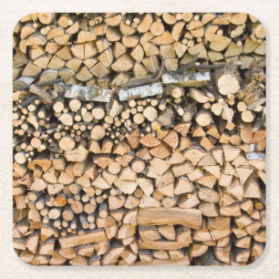 Chopped wood on a pile coaster