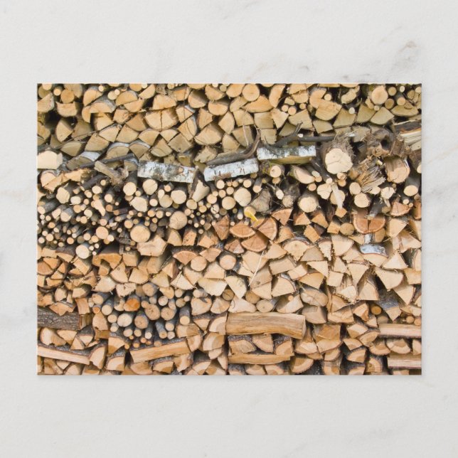 Chopped wood on a pile postcard (Front)