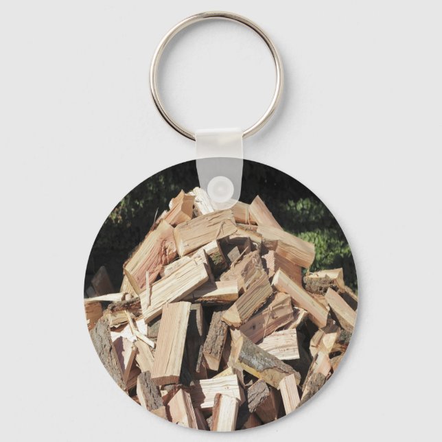 Chopped Wood Pile Outside Keychain (Front)