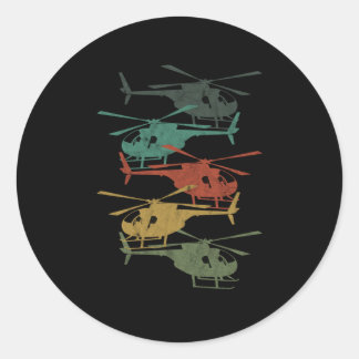 Chopper Helipad Aircraft Pilot Air Vehicle Gift Re Classic Round Sticker