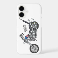 Chopper Motorcycle 1950 cartoon illustration