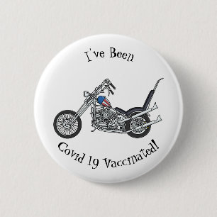 Chopper Motorcycle 1950 cartoon illustration 2 Inch Round Button