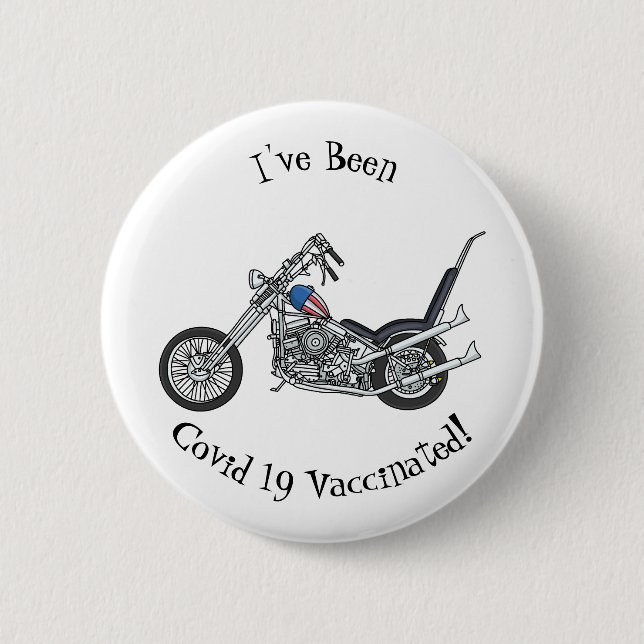 Chopper Motorcycle 1950 cartoon illustration 2 Inch Round Button (Front)