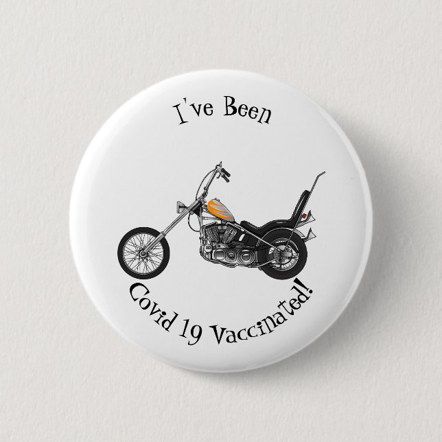 Chopper Motorcycle 1950 cartoon illustration 2 Inch Round Button (Front)
