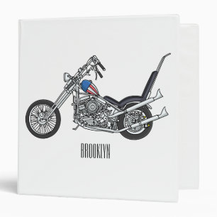 Chopper Motorcycle 1950 cartoon illustration Binder