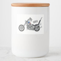 Chopper Motorcycle 1950 cartoon illustration