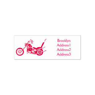 Chopper Motorcycle 1950 cartoon illustration Self-inking Stamp