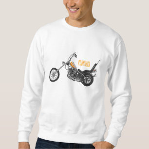 Chopper Motorcycle 1950 cartoon illustration Sweatshirt