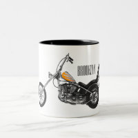 Chopper Motorcycle 1950 cartoon illustration