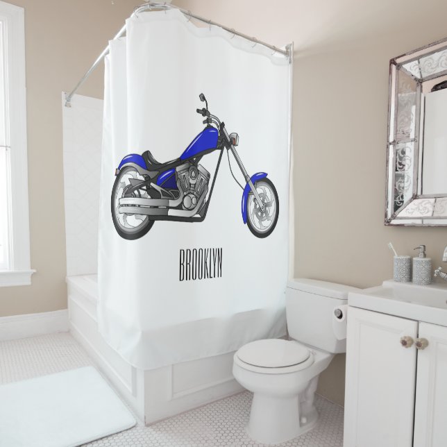 Chopper motorcycle cartoon illustration (In Situ)