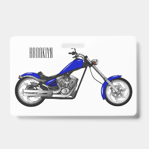 Chopper motorcycle cartoon illustration badge