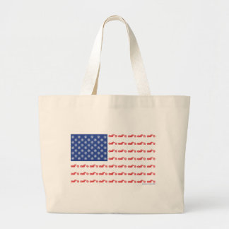 Chopper Motorcycle Patriotic Flag Large Tote Bag