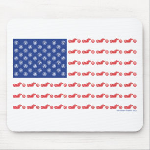 Chopper Motorcycle Patriotic Flag Mouse Pad