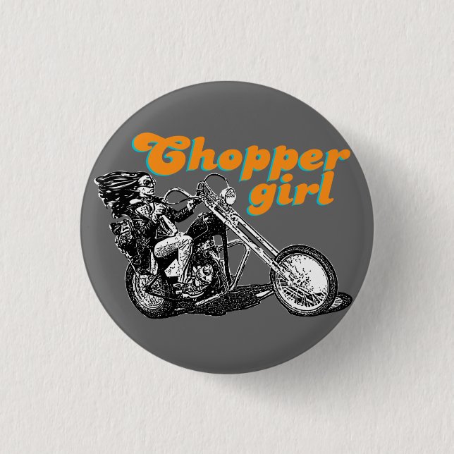 Chopper motorcycles 1 inch round button (Front)