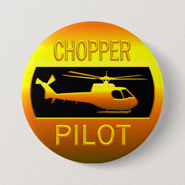Chopper Pilot 3 Inch Round Button (Front)
