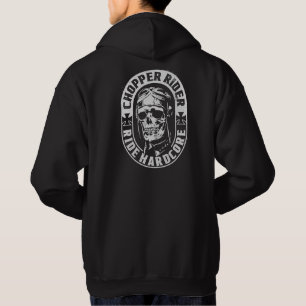 Chopper Skull Rider Motorcycle Ride Hardcore Hood Hoodie