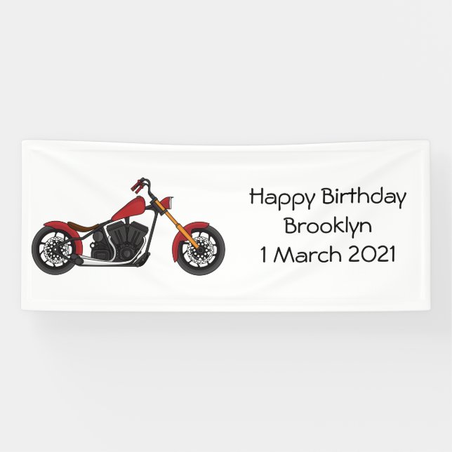 Chopper style motorcycle illustration banner (Horizontal)