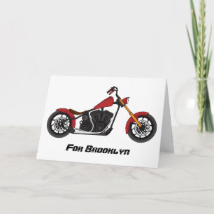 Chopper style motorcycle illustration card