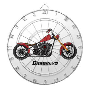 Chopper style motorcycle illustration dartboard