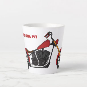 Chopper style motorcycle illustration latte mug