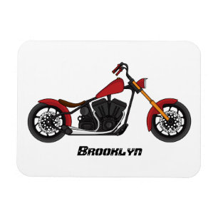 Chopper style motorcycle illustration magnet