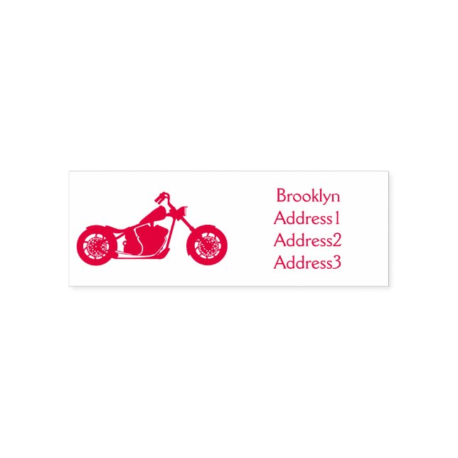 Chopper style motorcycle illustration self-inking stamp (Design)