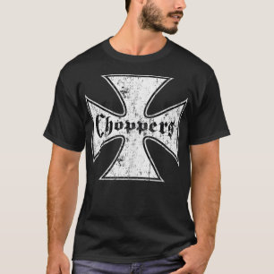 Choppers Iron Cross Cool Vintage Biker  T-Shirt