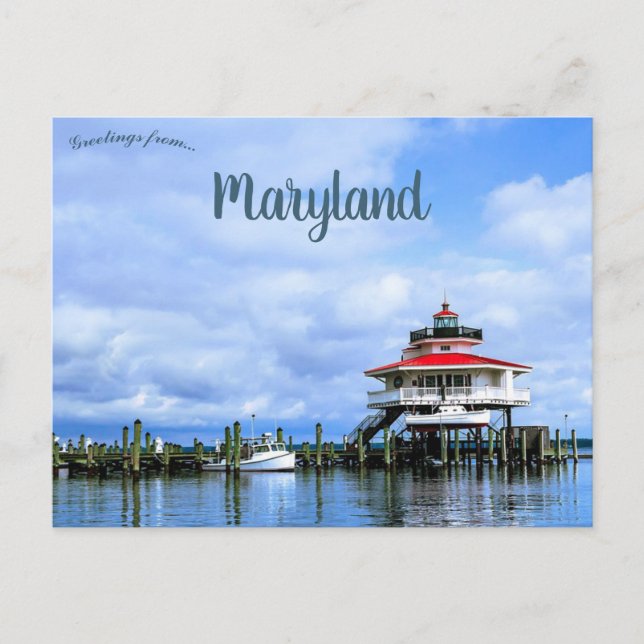 Choptank River Lighthouse Near Oxford Maryland Postcard (Front)