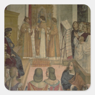 Choral Scene, from the Life of St. Benedict (fresc Square Sticker