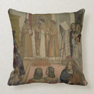 Choral Scene, from the Life of St. Benedict (fresc Throw Pillow
