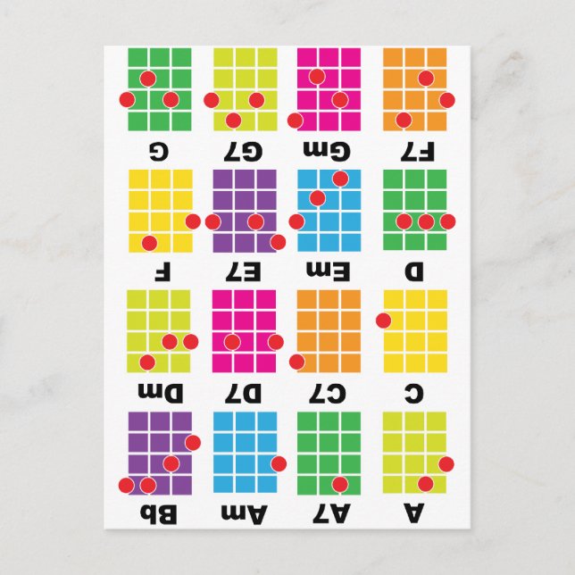 Chord Cheat Tee White Postcard (Front)