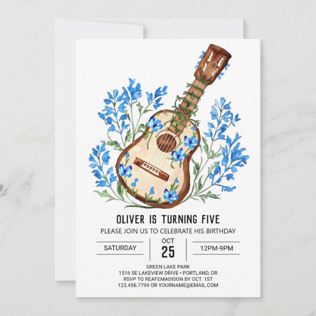 Chord Music Magic Guitar Boy Birthday  Invitation (Front)