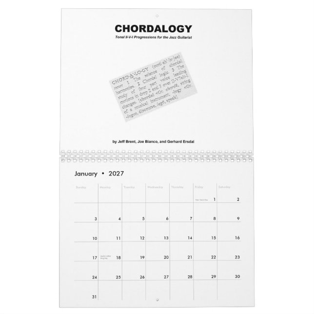 Chordalogy 2014 Calendar (Jan 2027)