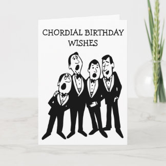 Chordial Birthday Black and White Men's Quartet Card