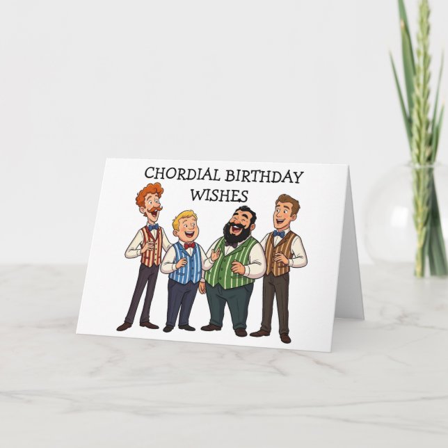 Chordial Birthday Modern Men's Quartet Card (Front)