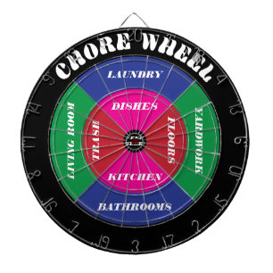 Chore Wheel Dartboard with Customizable Chores