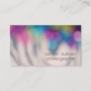 Choreographer Colourful Bokeh Dots Entertainment Business Card