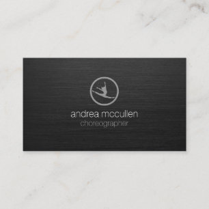 Choreographer Dancer Icon Dark Brushed Metal Business Card