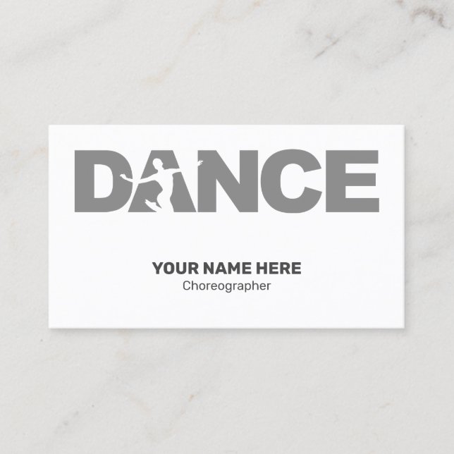 Choreographer Simple Professional Business Card (Front)