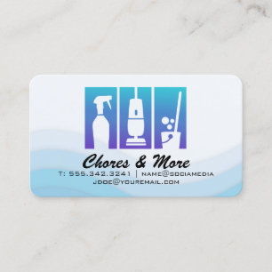 Chores   Maid Janitorial Services Business Card