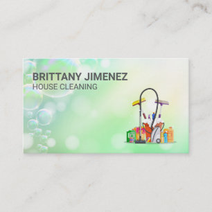 Chores Soap Bubbles Maid Hotel Services Business Card