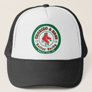 Chorizo & Eggs CoEd Roller Derby on white Trucker Hat