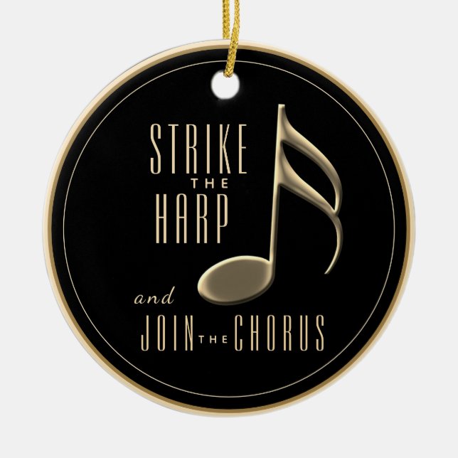 Chorus de l'école Ornement d'hiver Noir et Or (Devant)