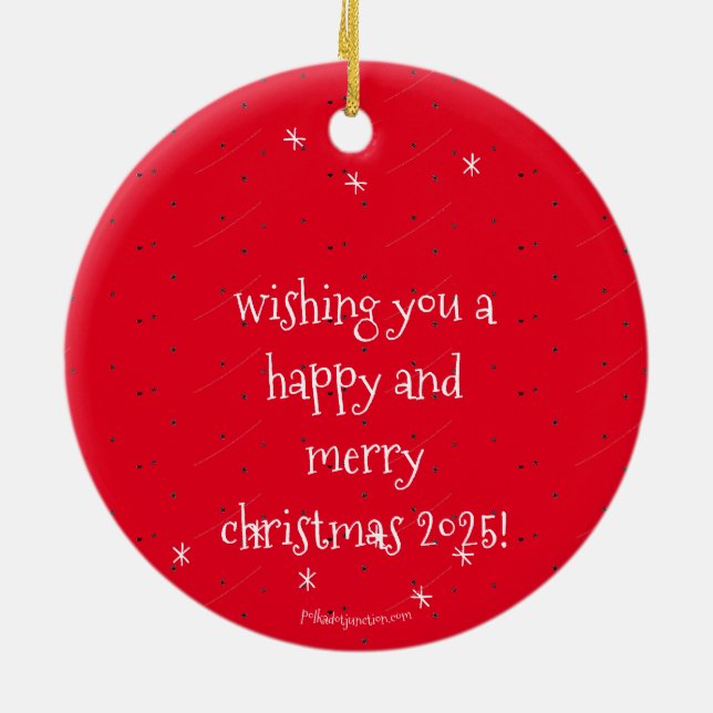 Chorus Line of Dancing Reindeer Ceramic Ornament (Back)