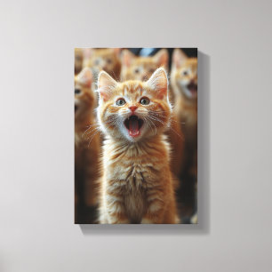 Chorus of Cute Kittens - Adorable Feline Artwork Canvas Print