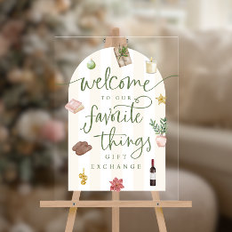 Chose préférée Échange de cadeaux Affiche de bienv