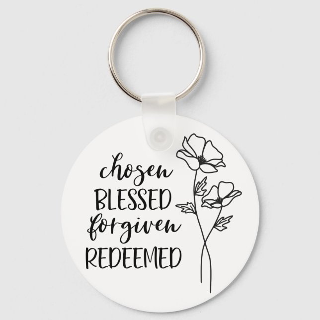 Chosen Blessed Forgiven Redeemed Keychain (Front)