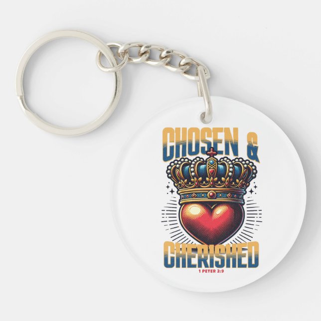 Chosen & Cherished - 1 PETER 2:9 Keychain (Front)