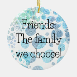 Chosen Family Textured Polka Dot Round Gift Tag / Ceramic Ornament