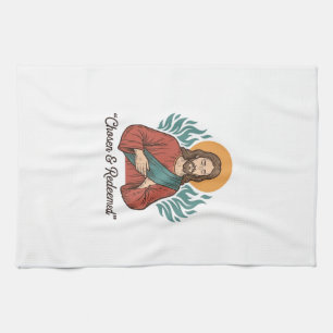 Chosen & Redeemed Christian Vintage Jesus T-Shirt Kitchen Towel